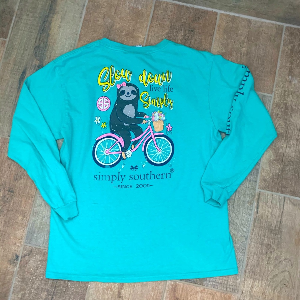 Simply Southern Long Sleeve T YS Light Green